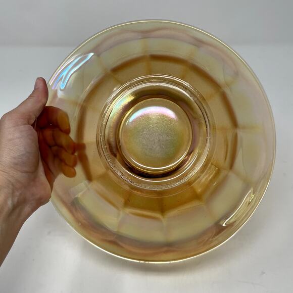 Vintage Marigold Depression Carnival Glass Shallow Bowl - Picture 6 of 7